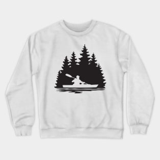 Silhouette of a kayaker paddling Crewneck Sweatshirt